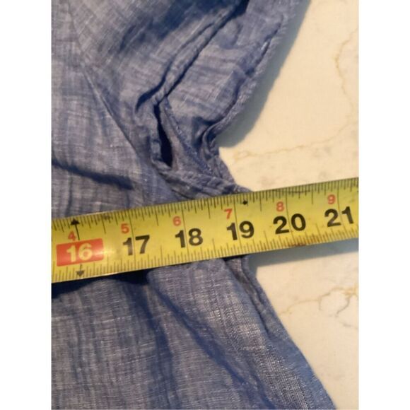 Talbots Embroidered Linen Blend Top Sz L Petite Floral Boho - Picture 8 of 10